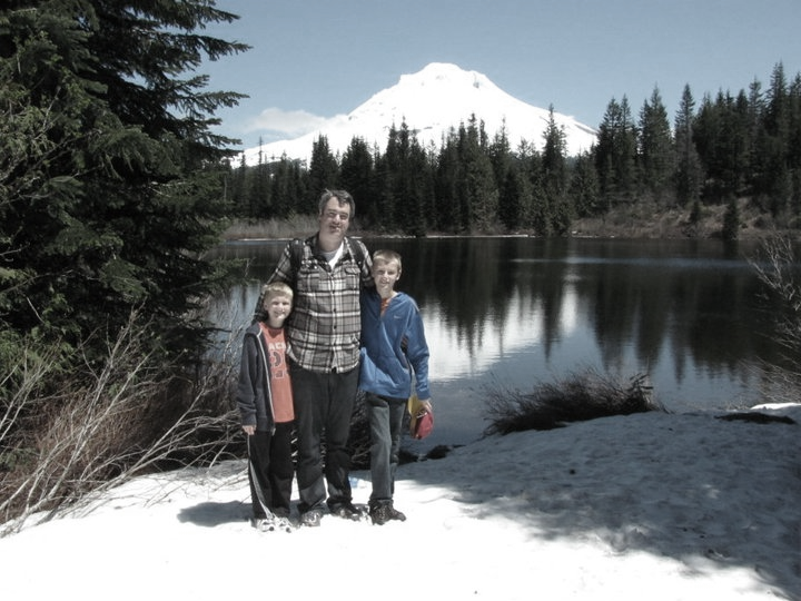 Hiking with the family.